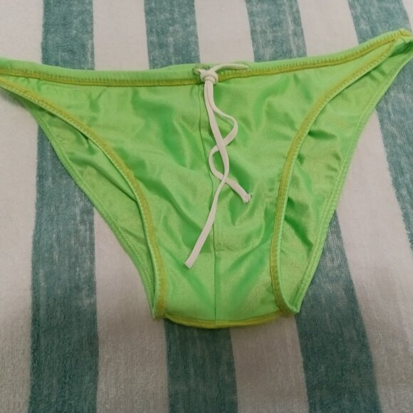 (*) VINTAGE LIME GREEN "WATERBOY" SWIM BRIEF, SIZE "L" (~33") - Pre-Owned - Picture 5 of 8